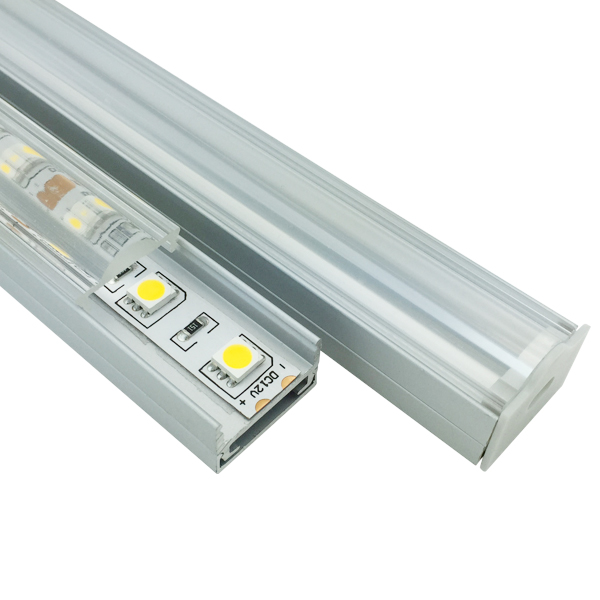 Surface Mounted Aluminum LED Light Diffuser Channel With 30° Lens For 15mm Double Row LED Lighting Strips